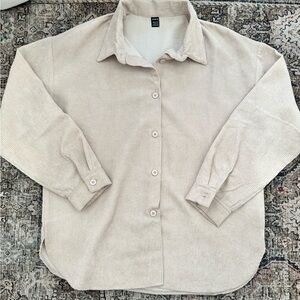 SHEIN Beige Corduroy Shirt